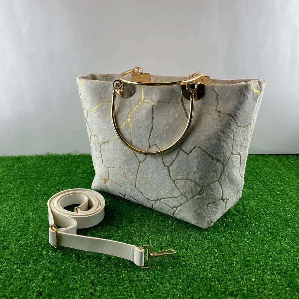 Luxe Marble Texture Handbag