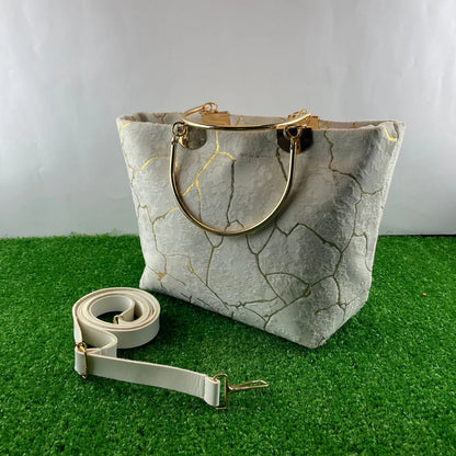 Luxe Marble Texture Handbag