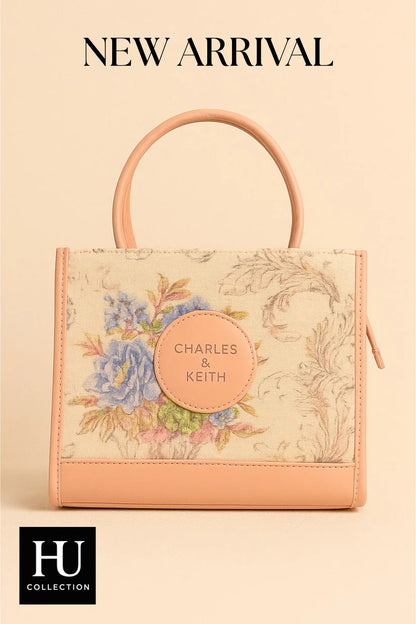 Charles & Keith Floral Embroidered Top Handle Bag