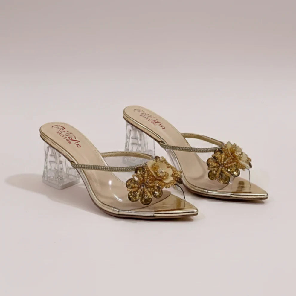 HU Crystal Bloom Heels