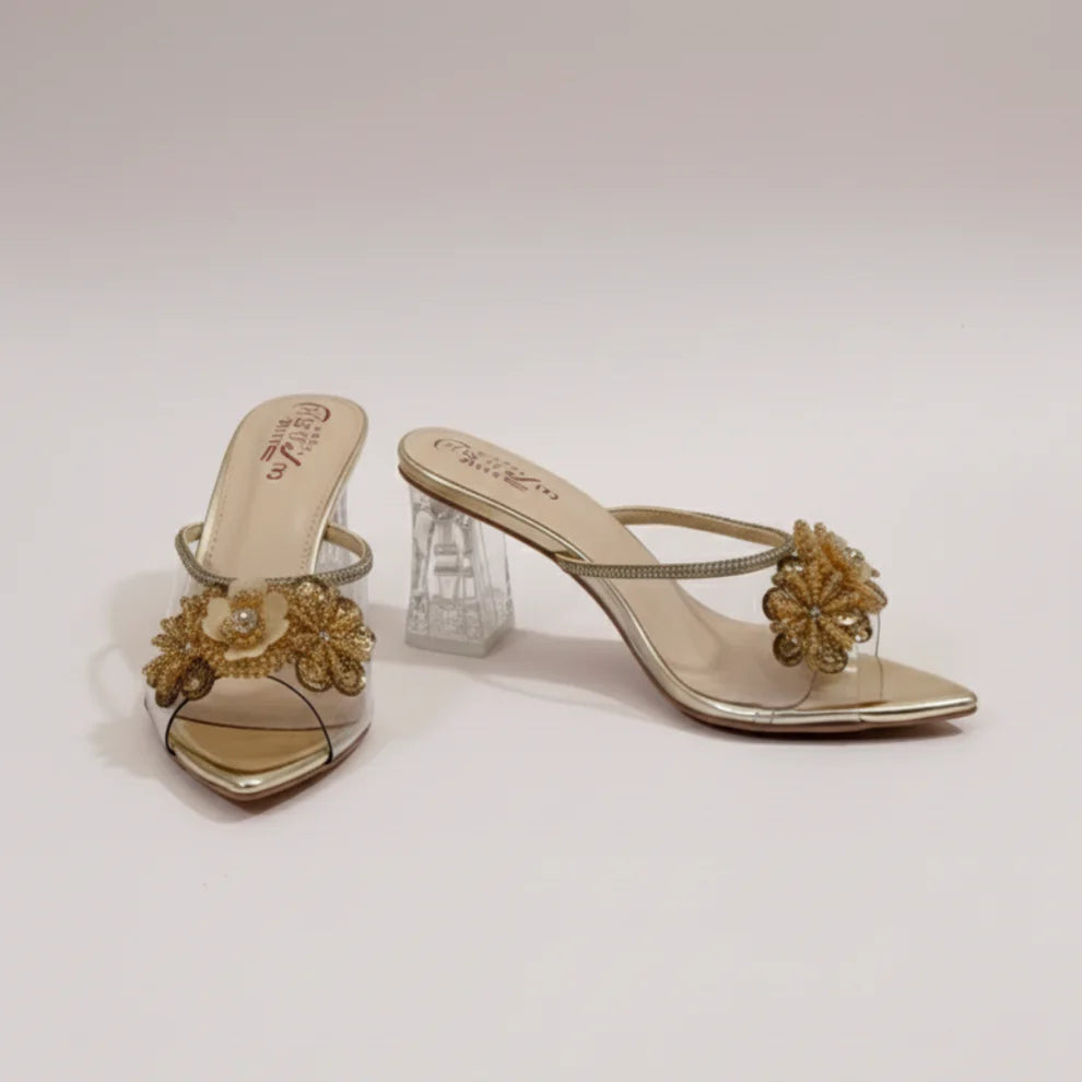 HU Crystal Bloom Heels