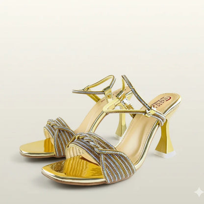 HU Crystal Strappy Heels