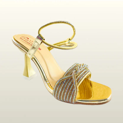 HU Crystal Strappy Heels