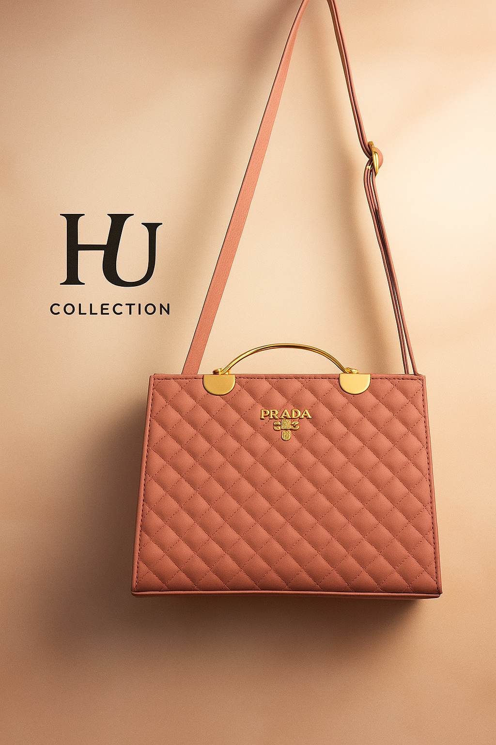 Elegant Quilted Handbag with Gold Accents – Luxury Women’s Shoulder Bag