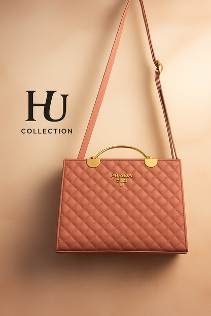 Elegant Quilted Handbag with Gold Accents – Luxury Women’s Shoulder Bag